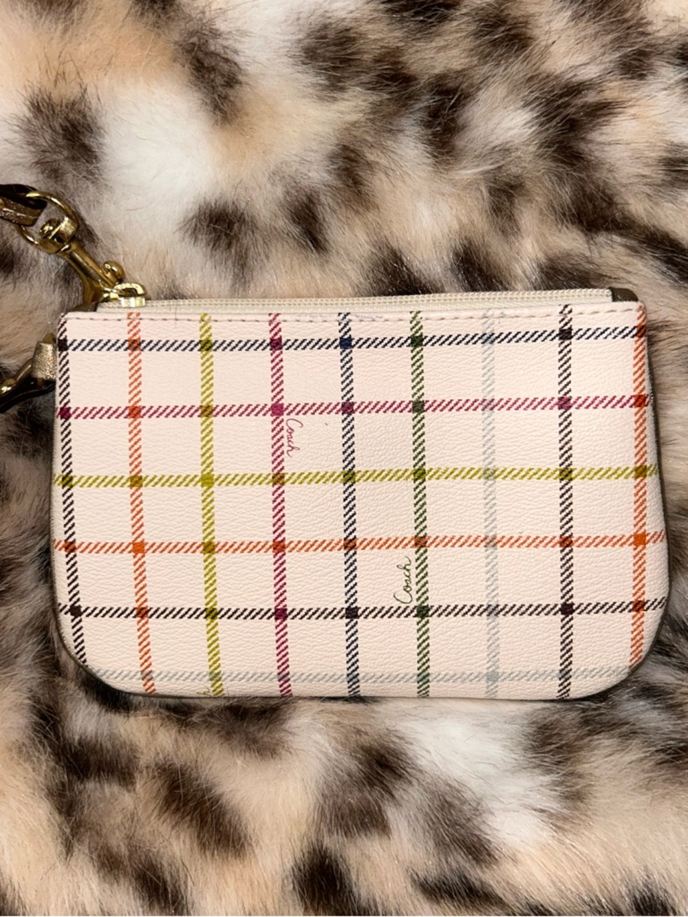 COACH Peyton Tattersall Plaid Coated Canvas Wristlet -NWOT- - Picture 6 of 16